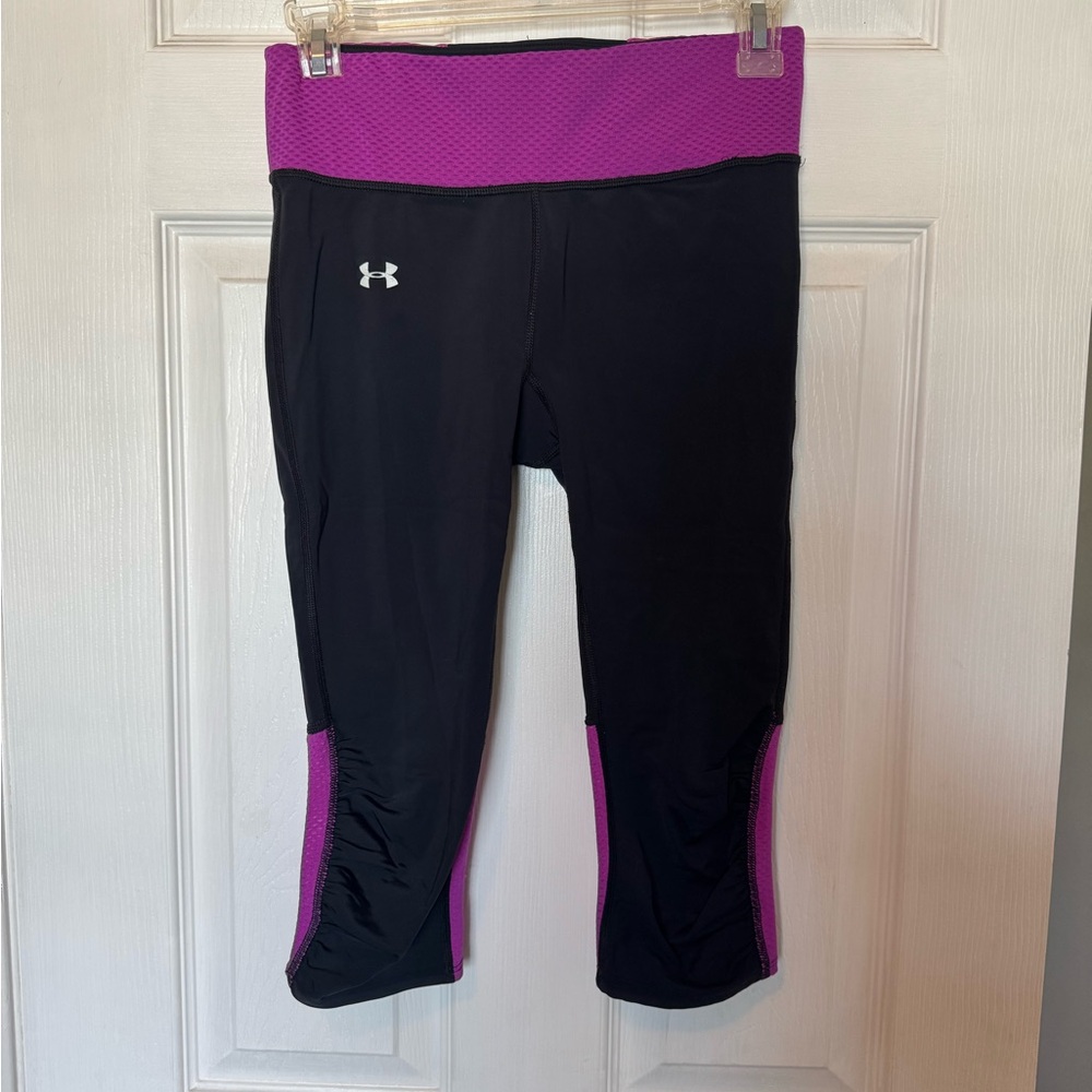 Under Armour Black and Purple Capri Leggings